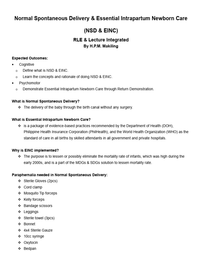 Einc and NSD | PDF