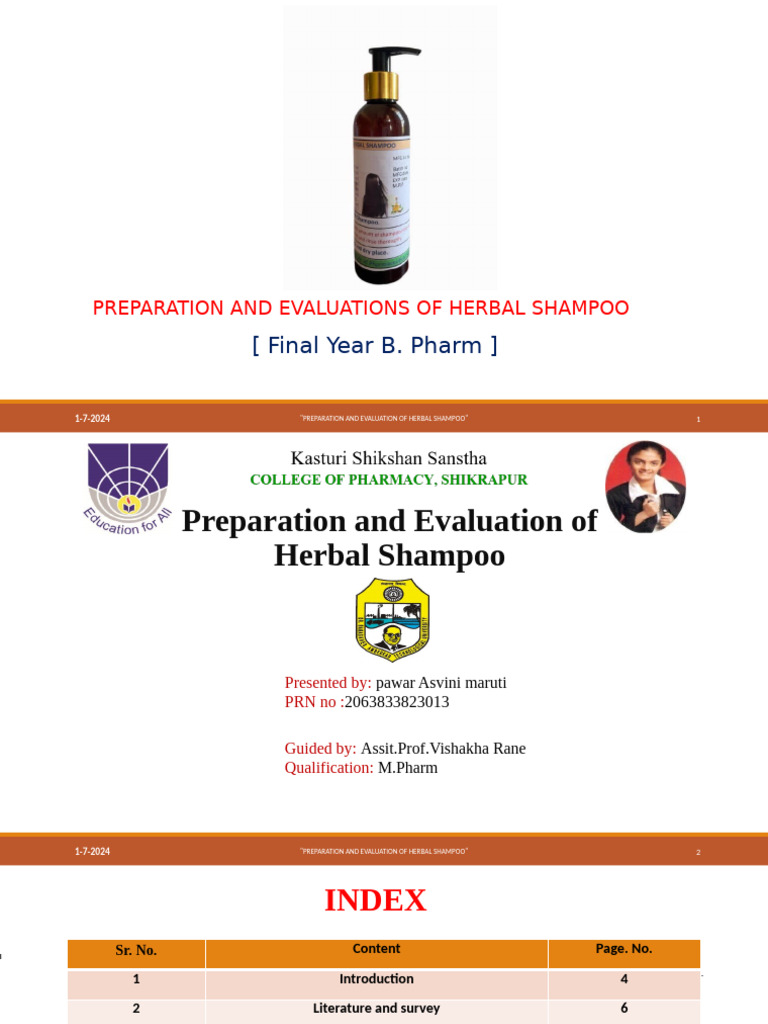 Herbal Shampoo Presentation, Ashwini | PDF