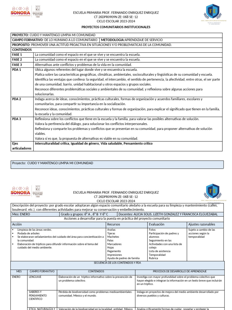 Proyectos Comunitarios Institucionales | PDF | Comunidad | Evaluación
