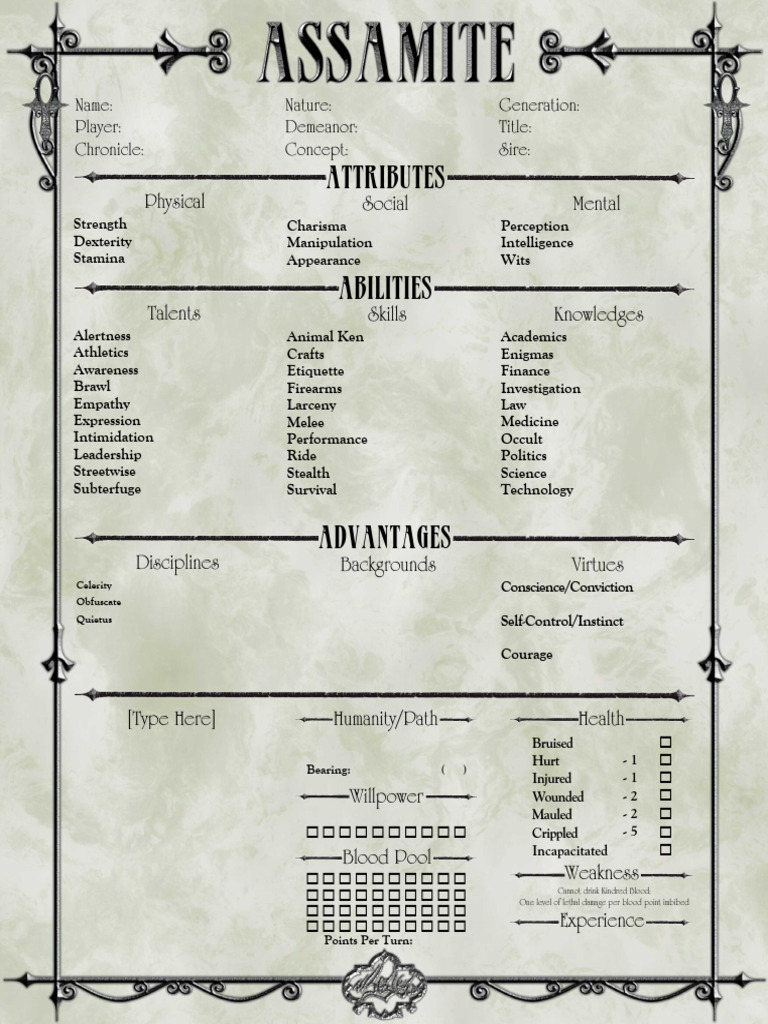 V20 - Era Vitoriana - Clã Assamita - 4 PG | PDF