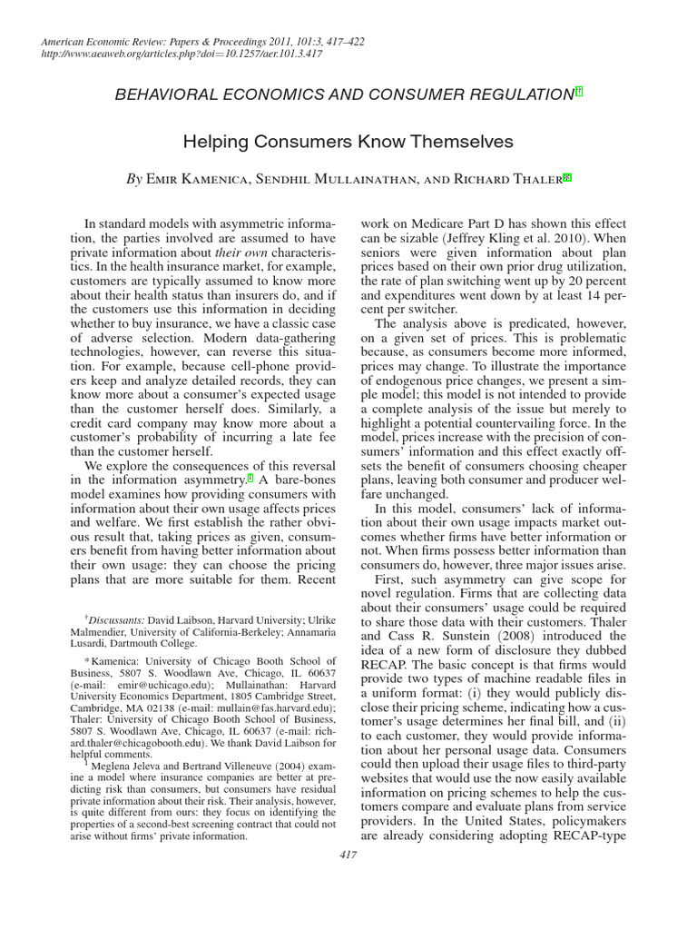 Helping Consumers Know Themselves | PDF
