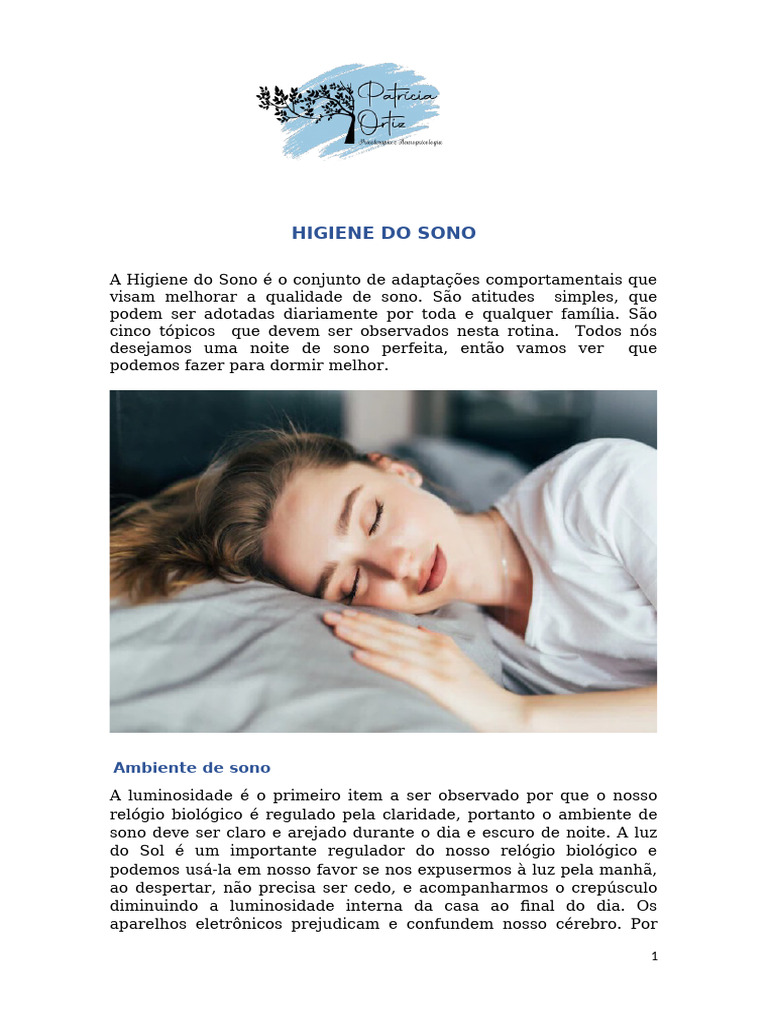 Higiene Do Sono Pdf