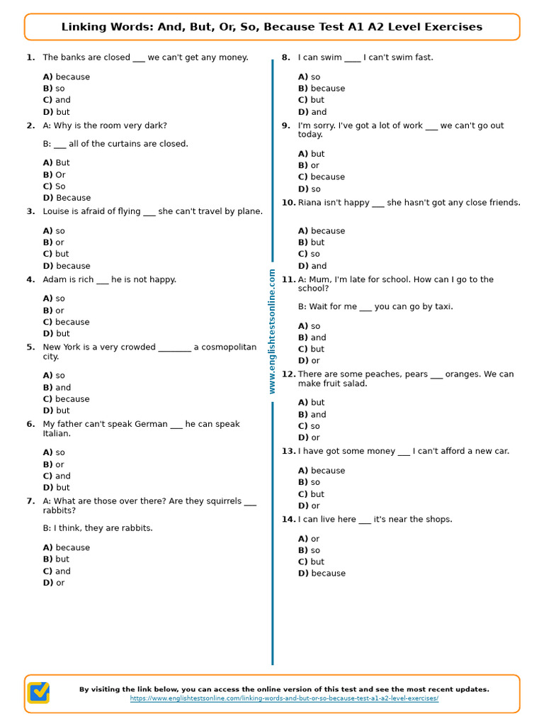 Linking Words Exercises A1 A2 | PDF | Vegan Cuisine | Food Ingredients
