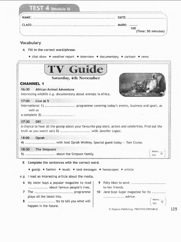 Access 3 Module 4 Test Form 8 | PDF