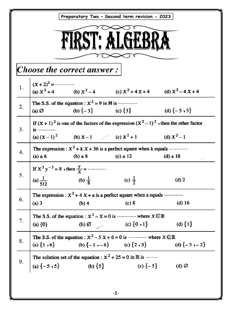 2nd Prep 2nd Term Rivision Pdf