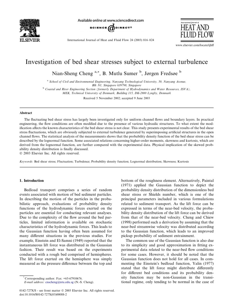 2003-sheng-cheng-mutlu-sumer-investigation-of-bed-shear-stresses