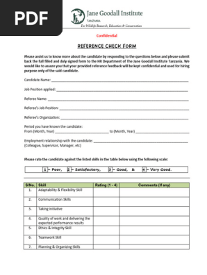 Reference Check Form