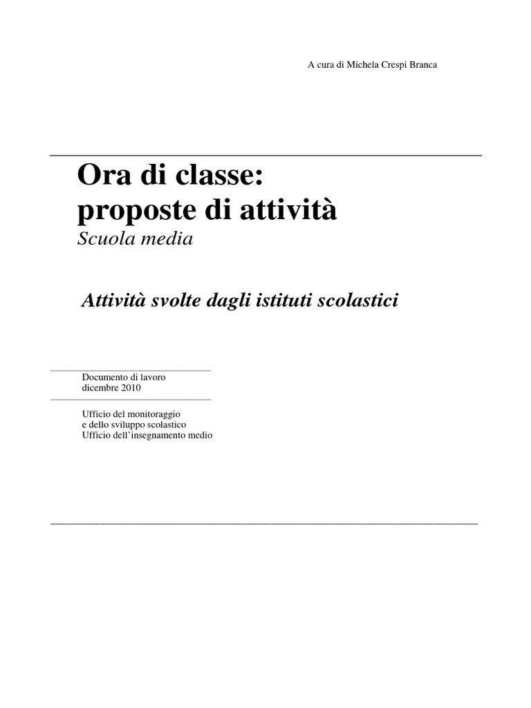 Ora - Di - Classe - Proposte | PDF