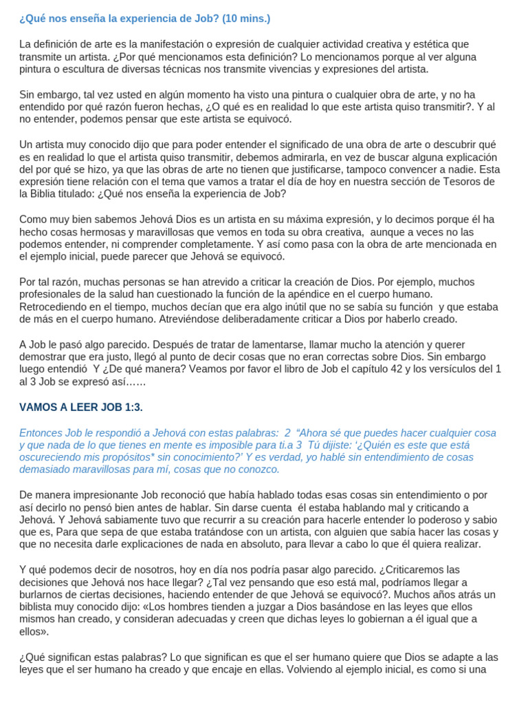 Qué Nos Enseña La Experiencia de Job | PDF | Libro de trabajo | Dios