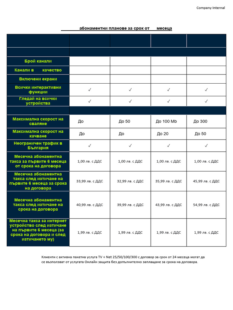 ТV+Net plans 24 12 months 5G 4G | PDF