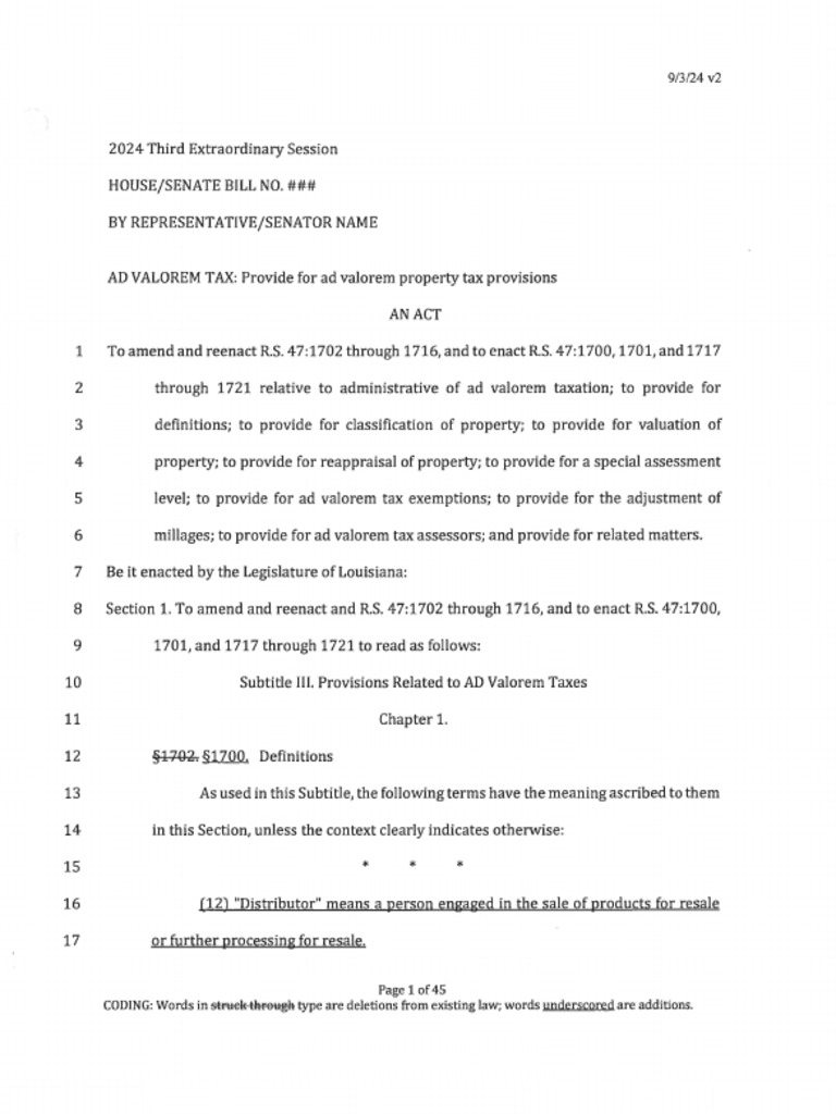 Bill 3 Ad Valorem Tax Contingent On CA | PDF | Property Tax | Ad ...