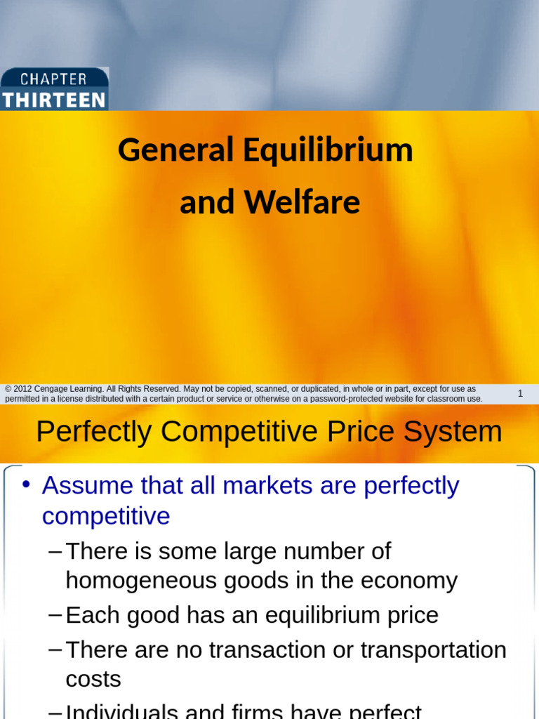 Chapter 13 General Equilibrium and Welfare | PDF