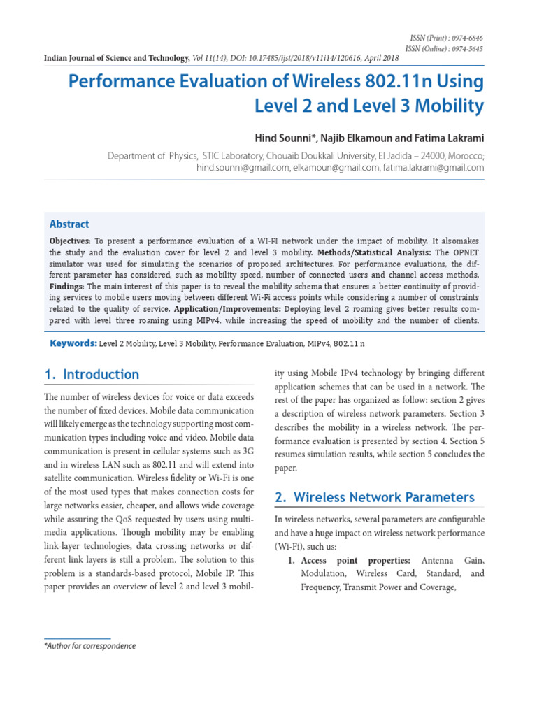 Performance Evaluation of Wireless 802.11n Using | PDF