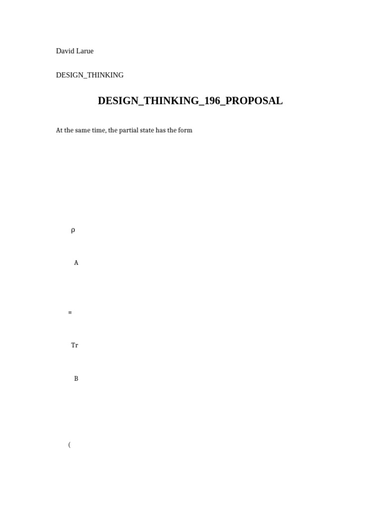 Design Thinking 196 Proposal | PDF