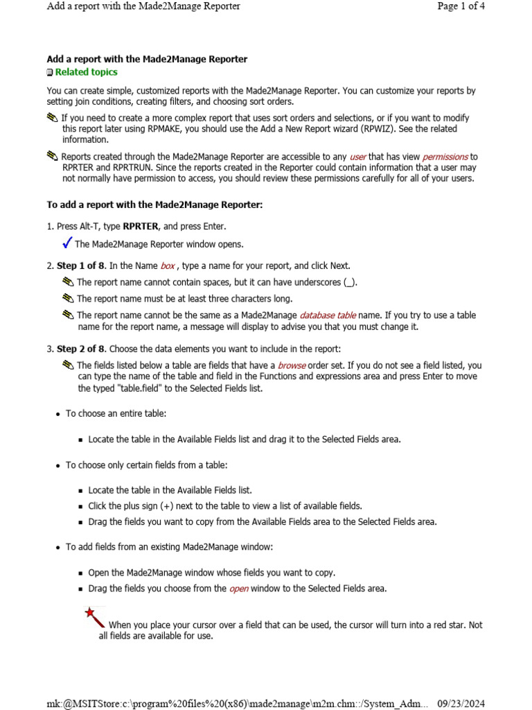 M2M Add Reports | PDF