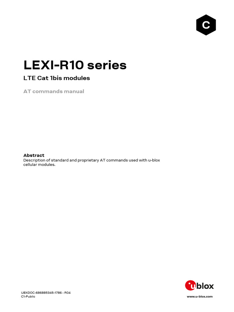 ATCommands - LEXI R10 - UBXDOC 686885345 1786 | PDF