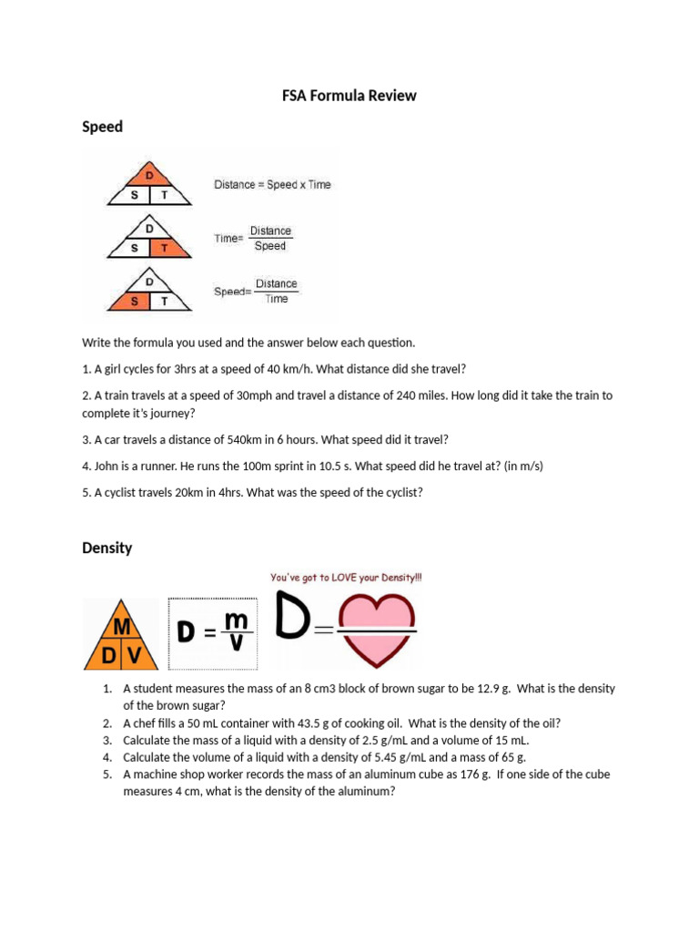 WS FSA Formula Review | PDF