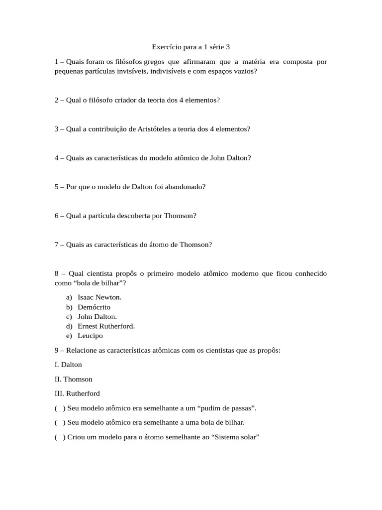Exercício Para A 1 Série 3 Pdf