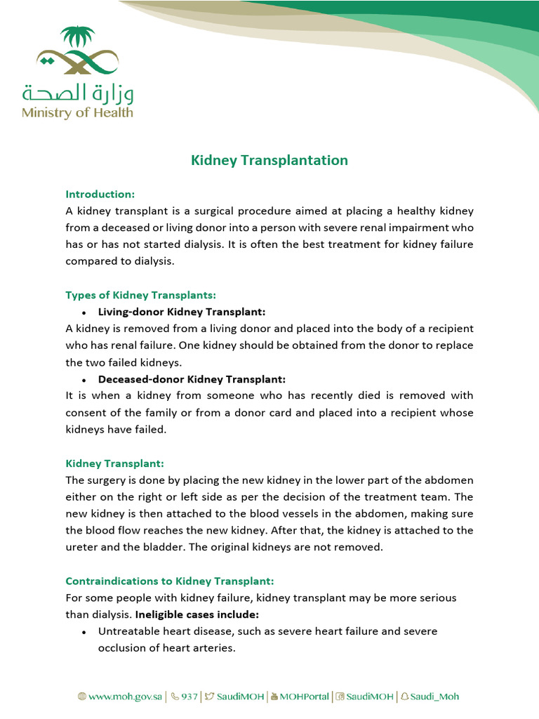 Kidney Transplant Guide and FAQs | PDF | Kidney Transplantation | Kidney