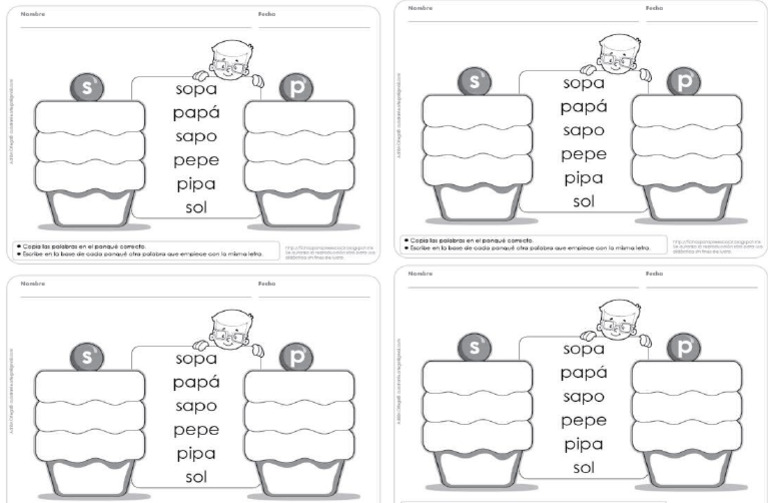 Clasificar Palabras Con S y P | PDF
