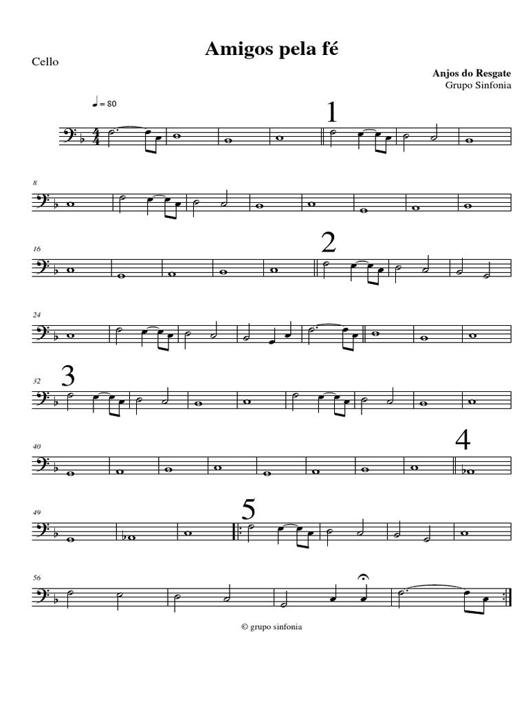 Amigos Pela Fe F - Cello | PDF
