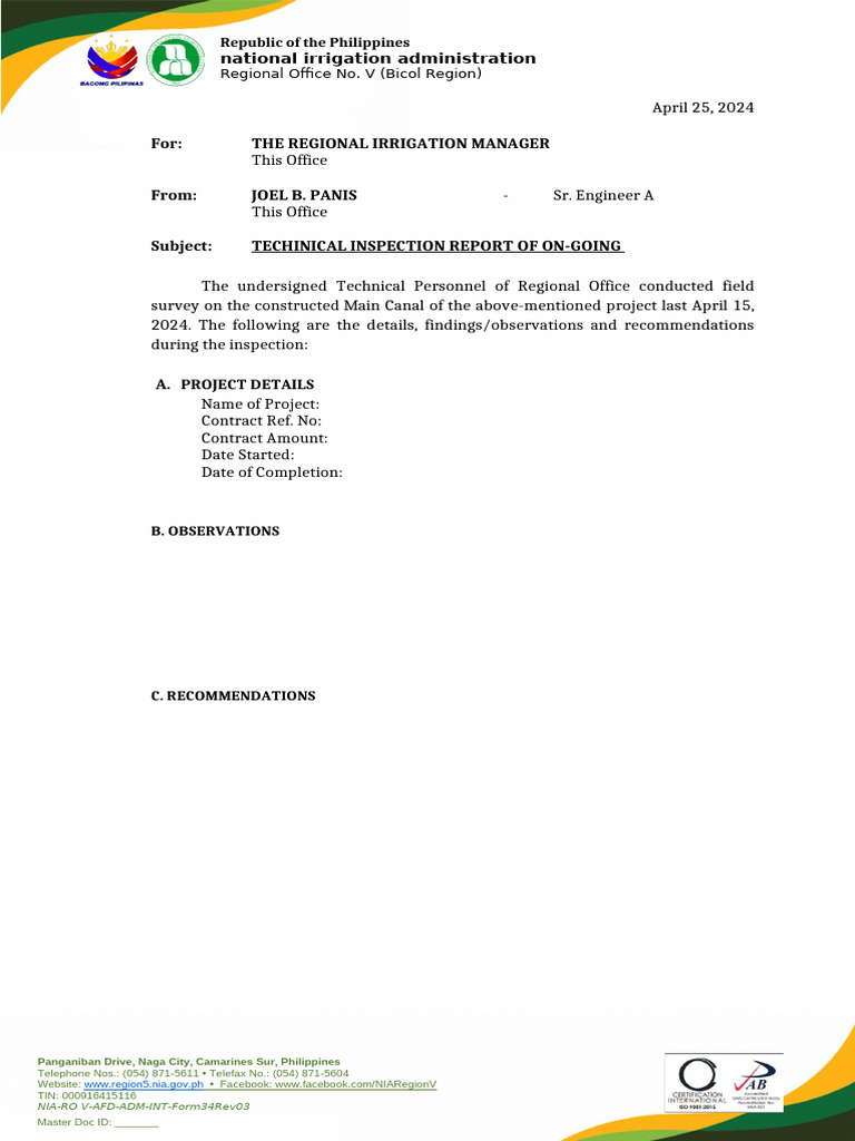 inspection report | PDF