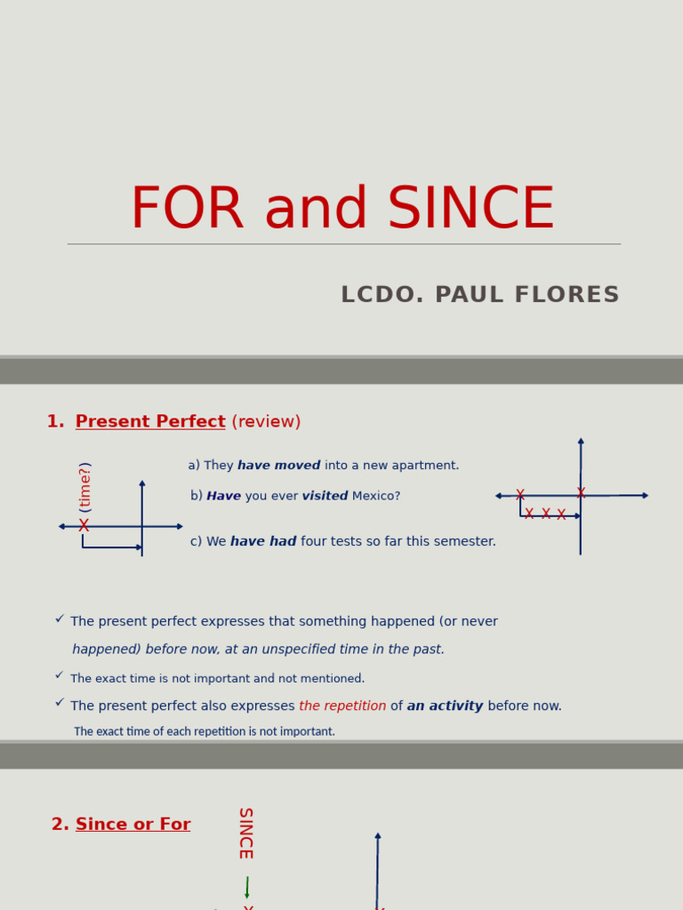 Present Perfect Since and For | PDF