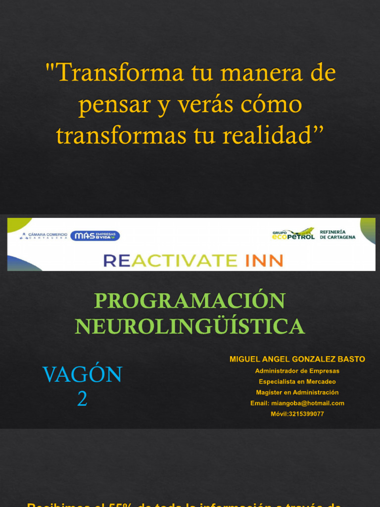 Programación Neurolinguistica Reactivate Inn | PDF