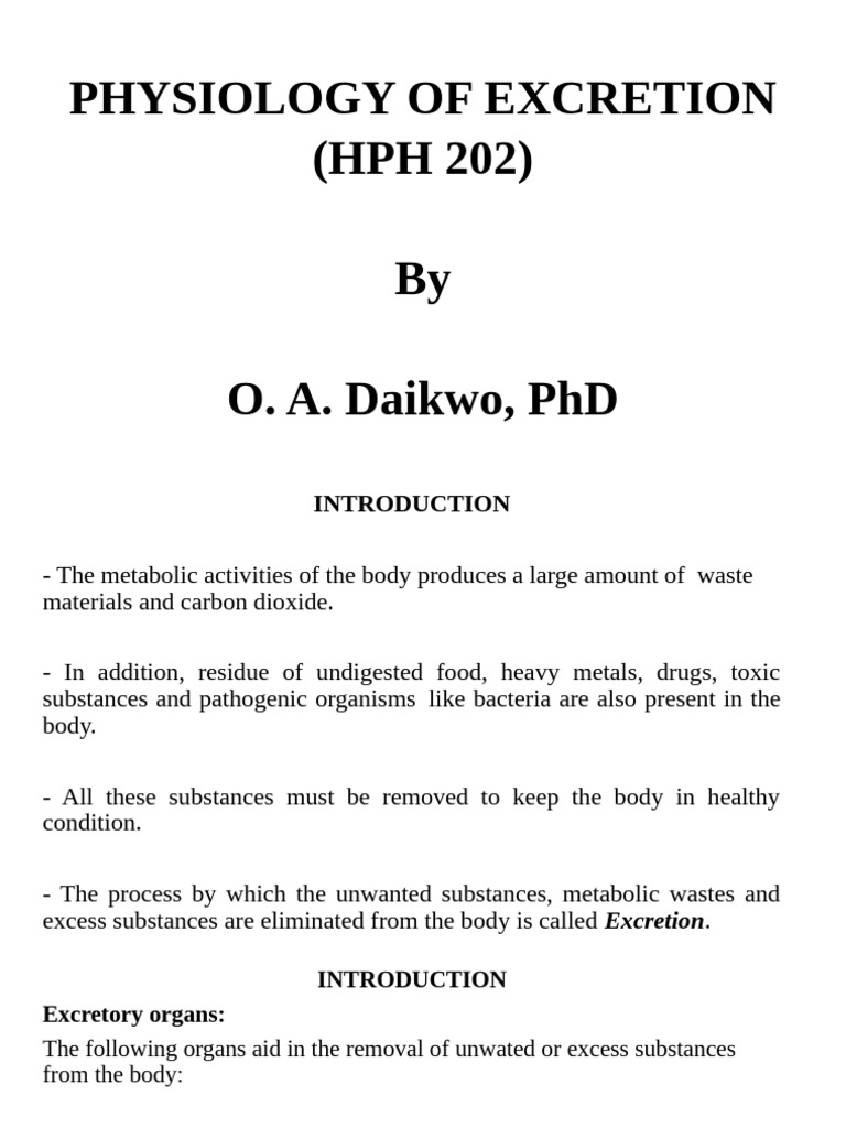 Excretion | PDF