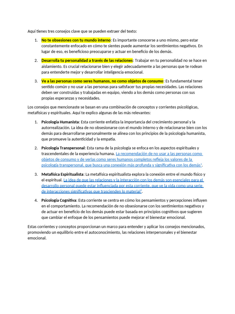 3 Consejos de Vida Por Kay R | PDF | Las emociones | Relaciones ...