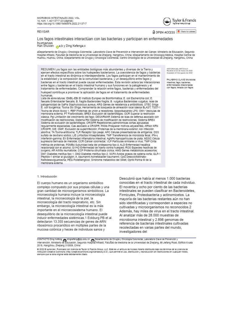 PDF Translate - T8 - Intestinal Phages Interact With Bacteria and Are ...