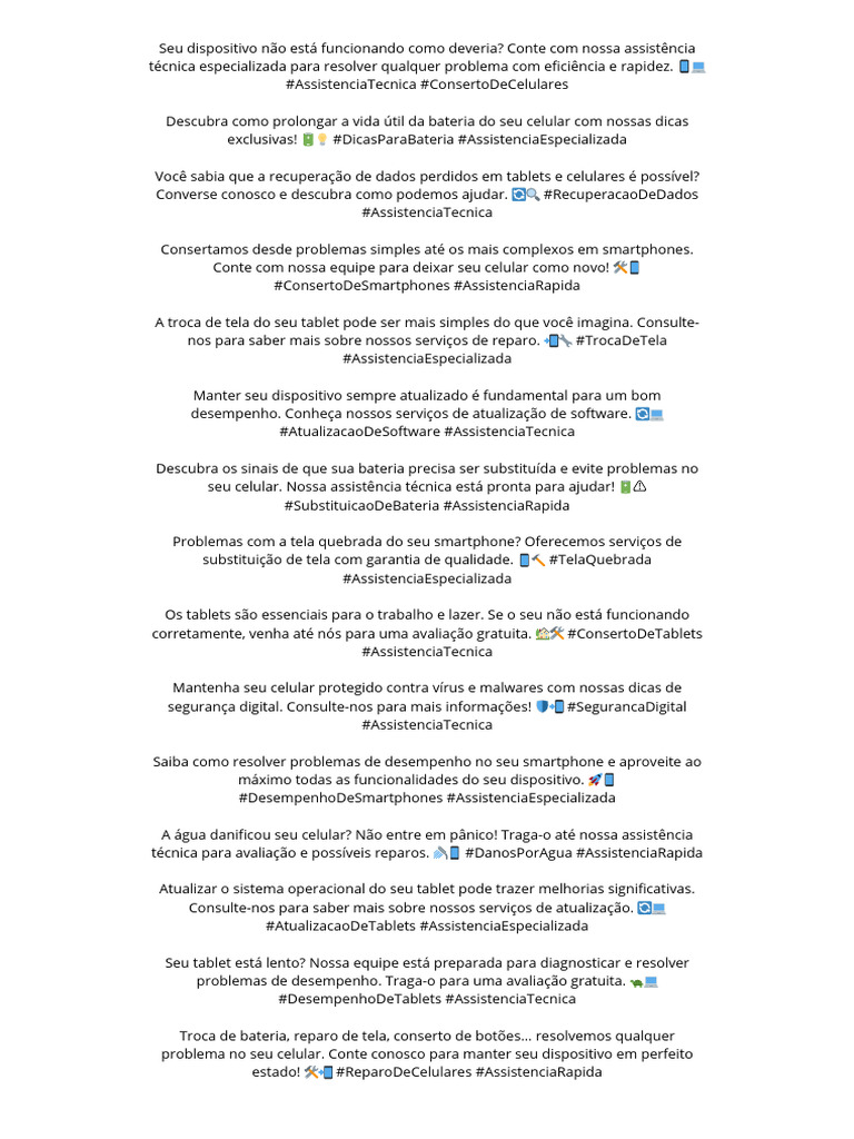 100 Textos Assistencia | PDF