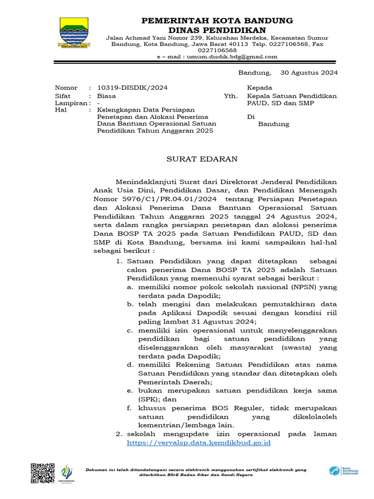 Edaran Cut Off Dapodik Pdf