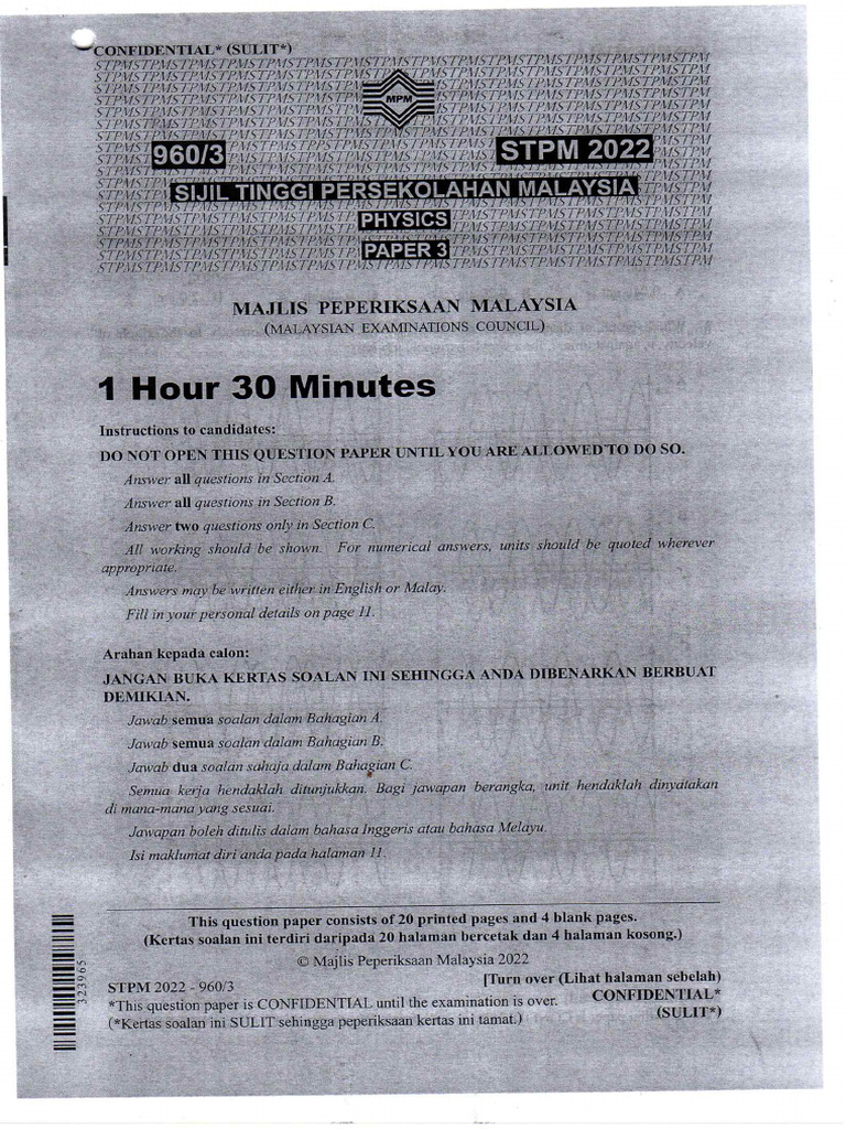 STPM P3 2022 | PDF