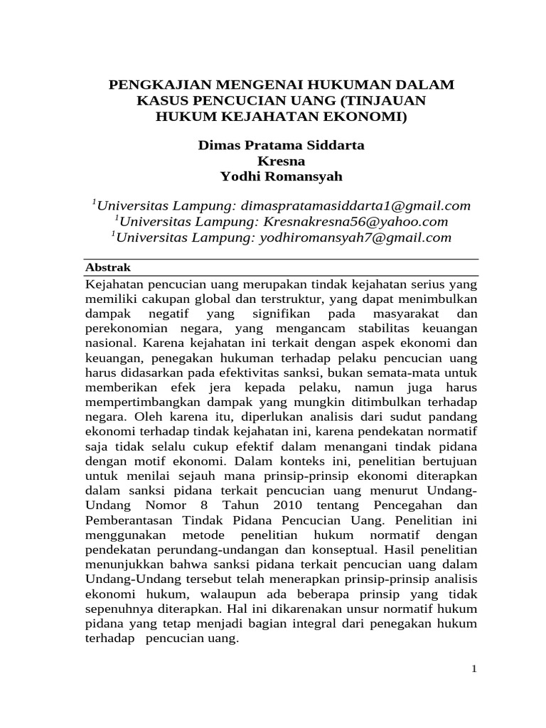 Uji Kepastian Negara Menghadapi Kejahatan Ekonomi