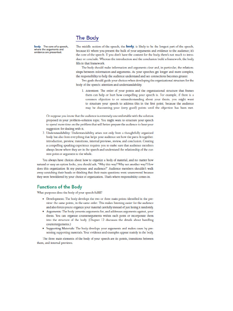 Body of The Speech | PDF