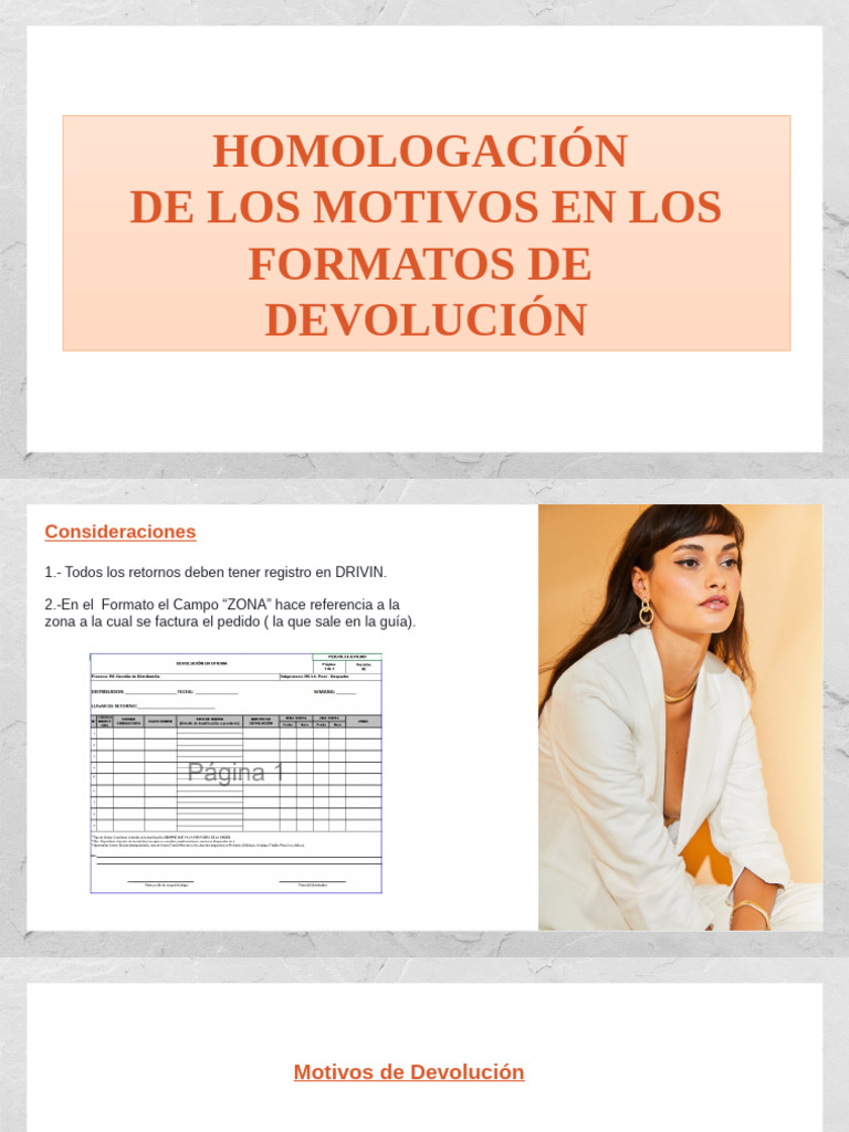 Homologacion de Motivos de Devolución | PDF