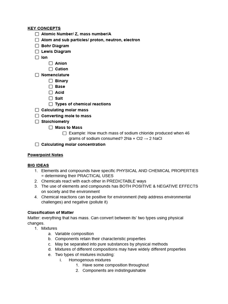 Grade 11 Chem Review | PDF