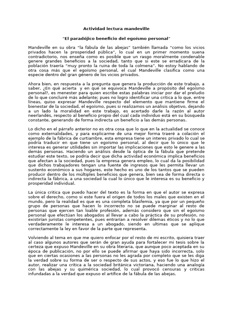 Actividad Lectura Mandeville | PDF