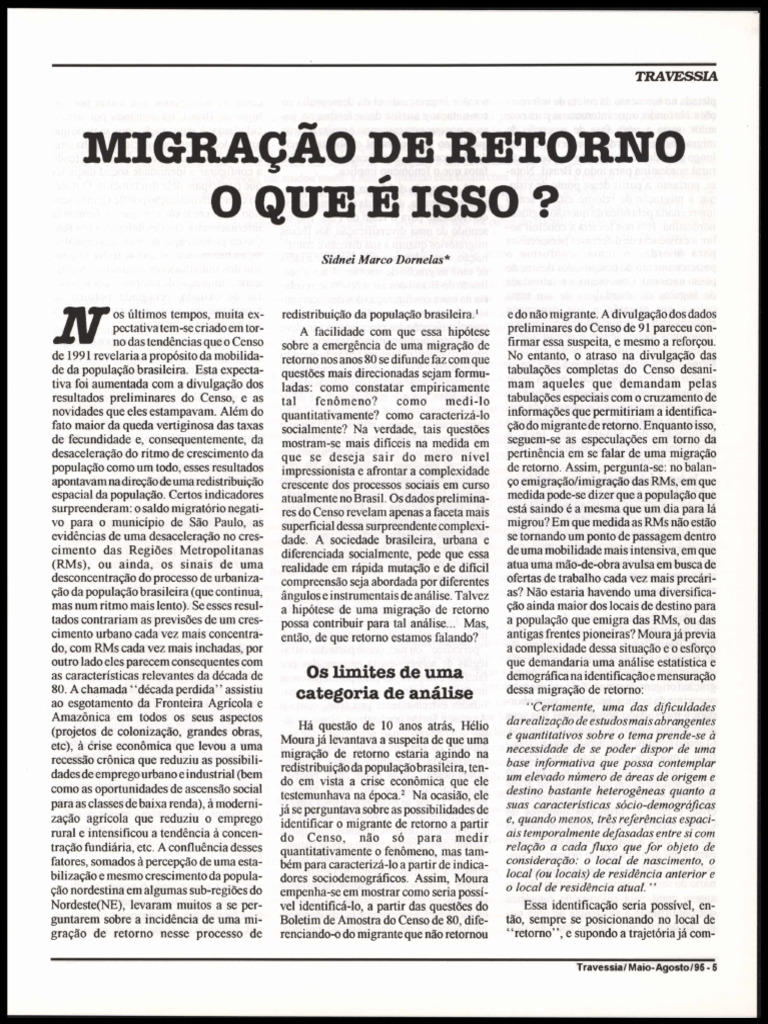 Migração+de+Retorno+ +o+Que+é+Isso | PDF