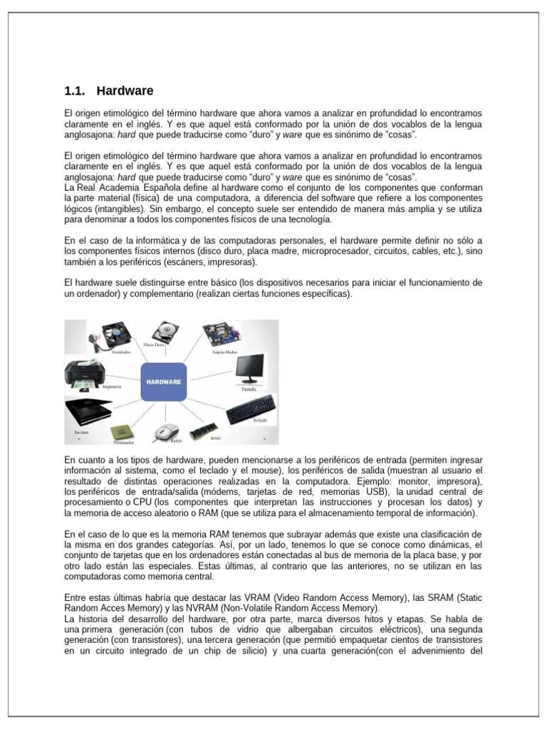 Unidad I Introduccion Al Ordenador | PDF | Hardware de la computadora ...