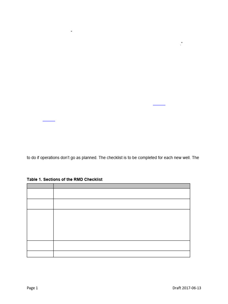 RMD Checklist 2017-06-13 | PDF
