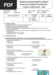 Soal PJOK - Kelas 6 - Kurikulum Merdeka