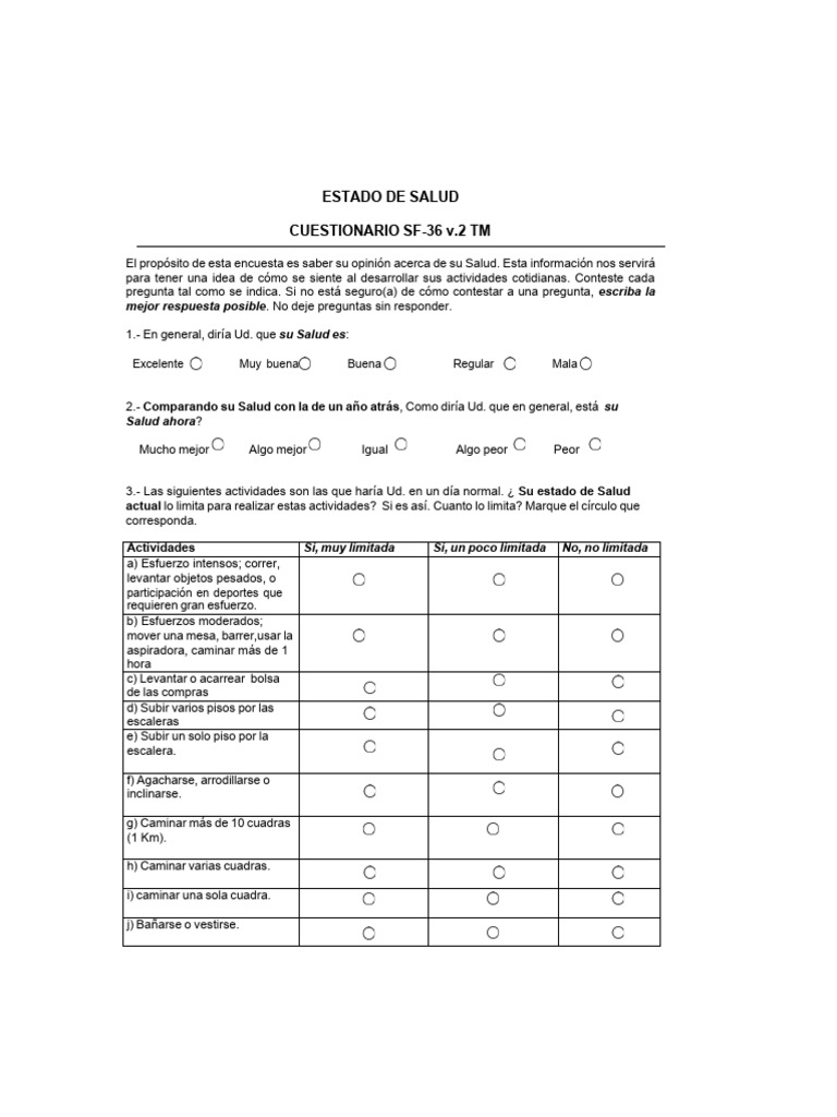 Sf 36 Questionnaire Dimension Of SF-36 Questionnaire In The ...