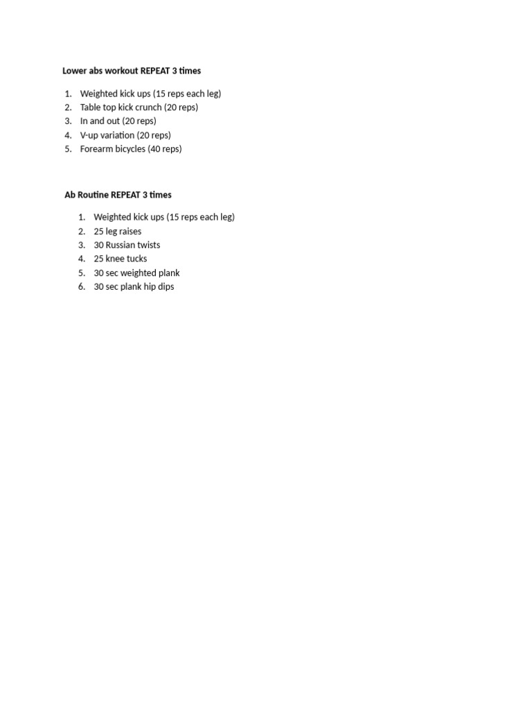 Lower Abs Workout Pdf