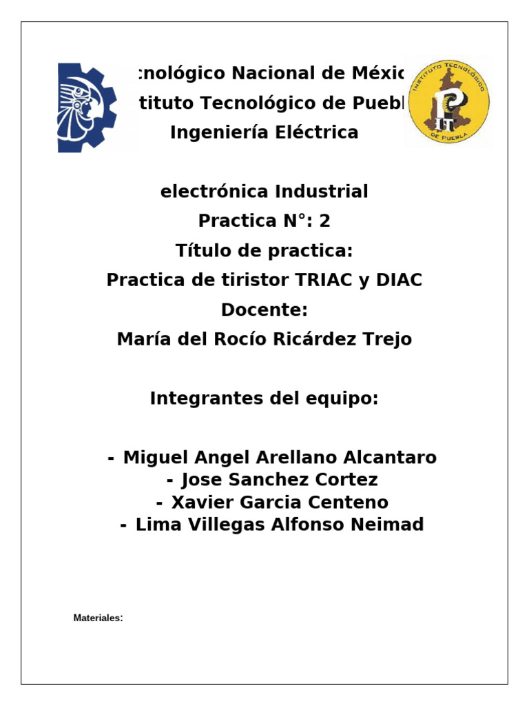 Practica 3 TRIAC Y DIAC | PDF