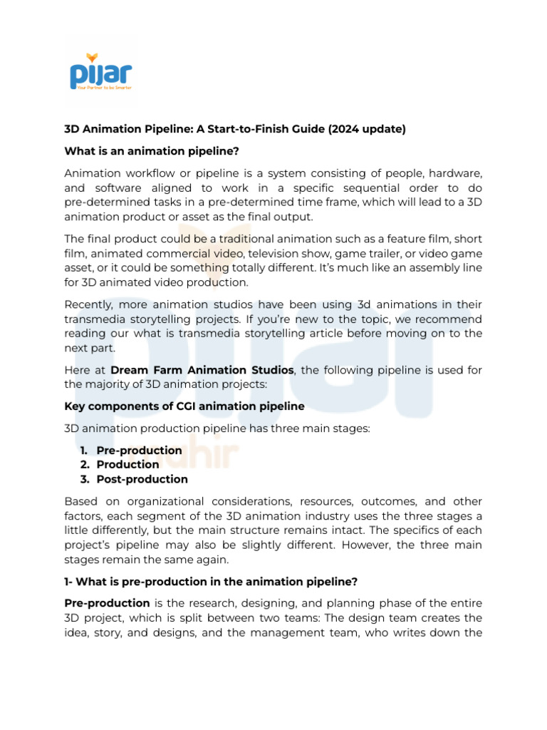 3D Animation Pipeline | PDF