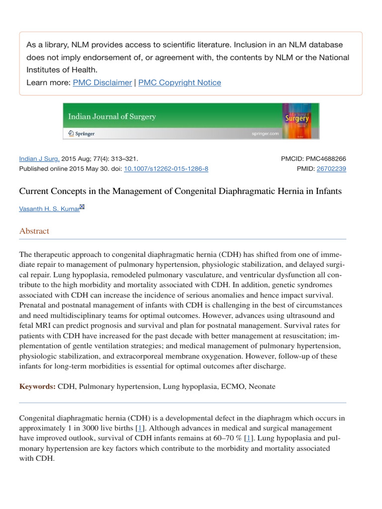 Current Concepts in The Management of Congenital | PDF