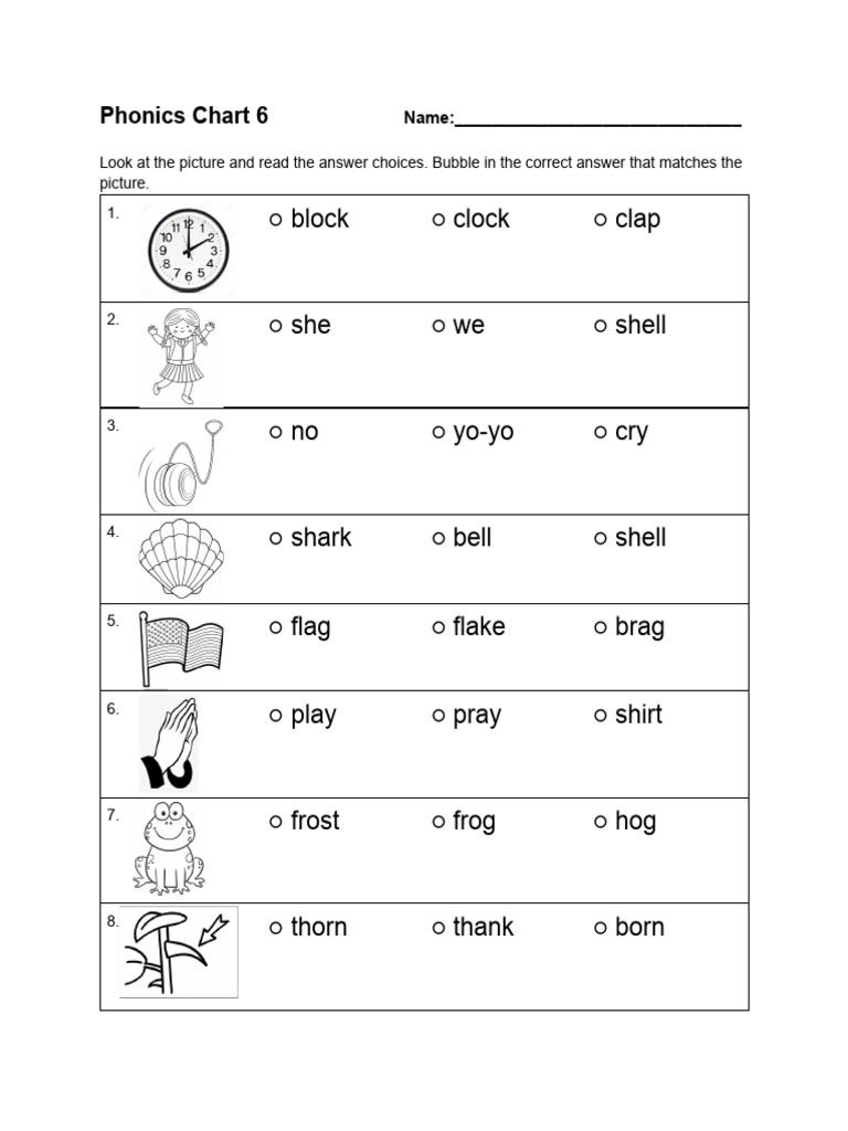 Block Clock Clap: Phonics Chart 6 | PDF
