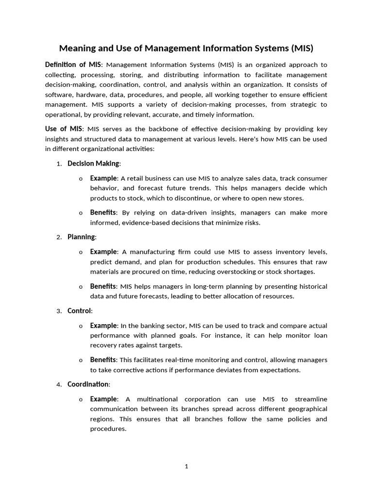Bba Mis & DSS | PDF
